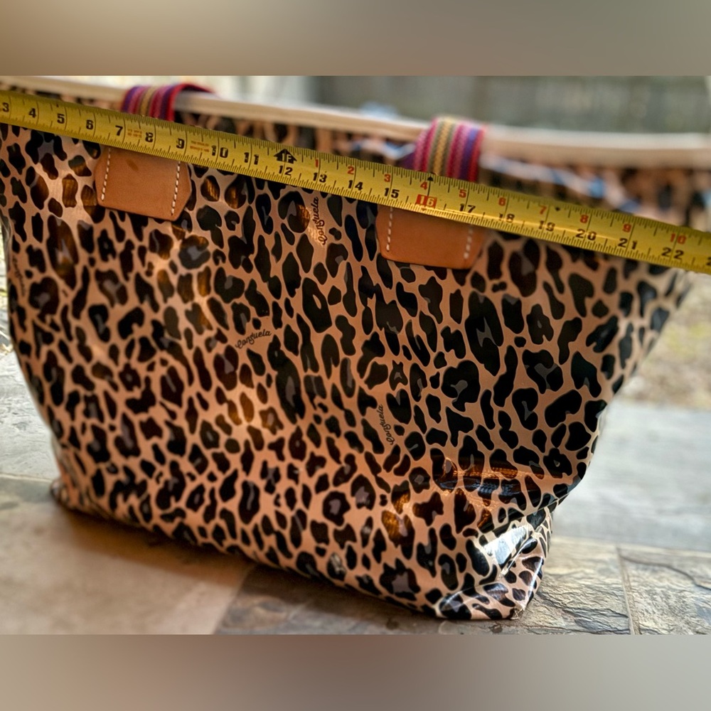 Consuela Blue Jag Zipper Tote | Leopard Print Travel & Beach Bag | Retired - Picture 6 of 17